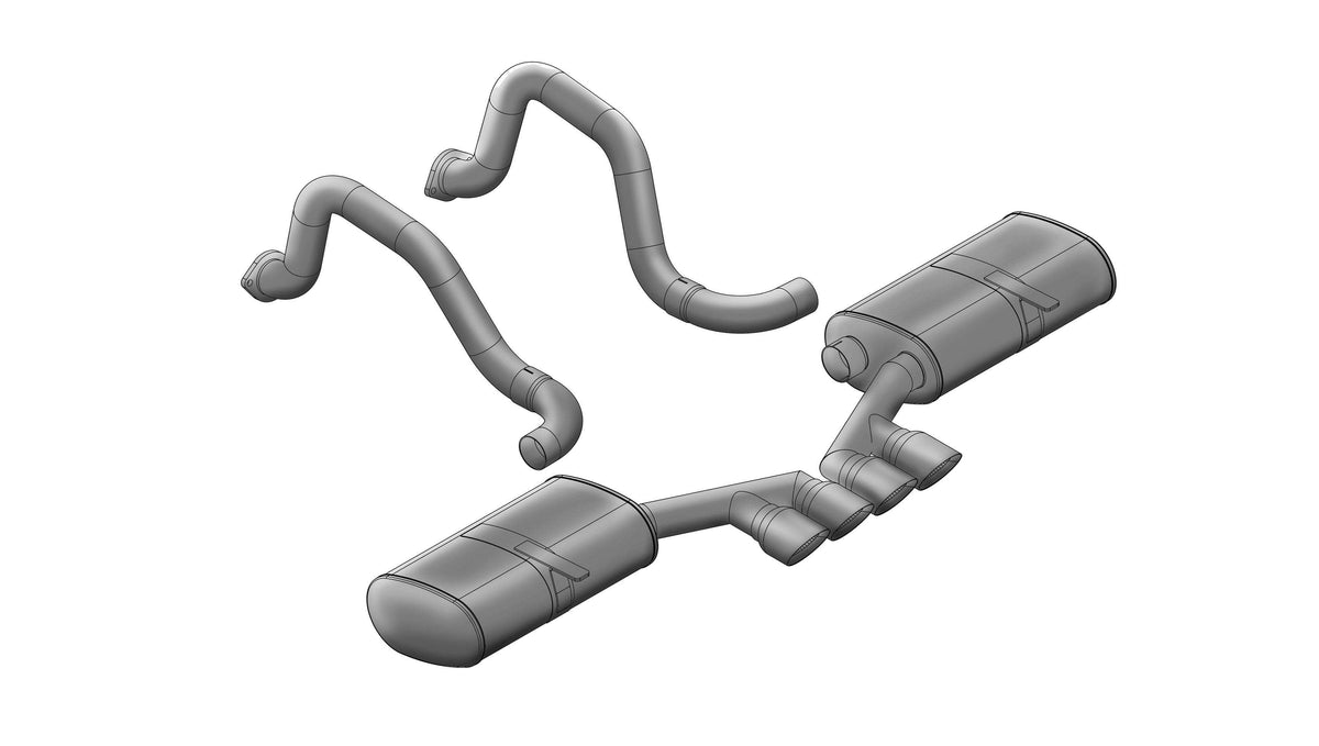 CORSA Sport 2.5 in Axle-Back 3.5 in Tigershark Tips for 1997-2004 Chevrolet Corvette C5 5.7L V8 (14139)