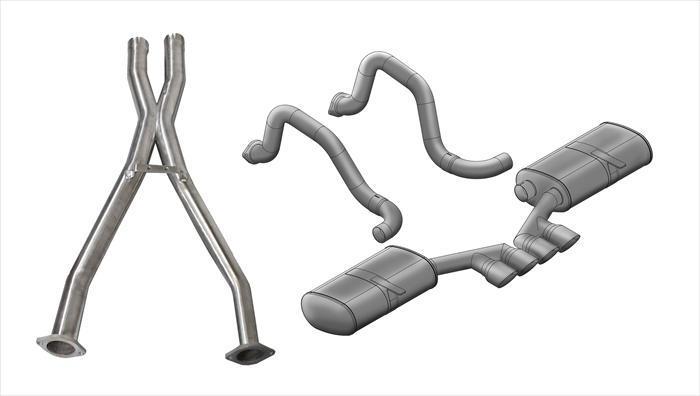 CORSA Sport 2.5 in Cat-Back 3.5 in Tigershark Tips for 1997-2004 Chevrolet Corvette C5 5.7L V8 (14139CB)