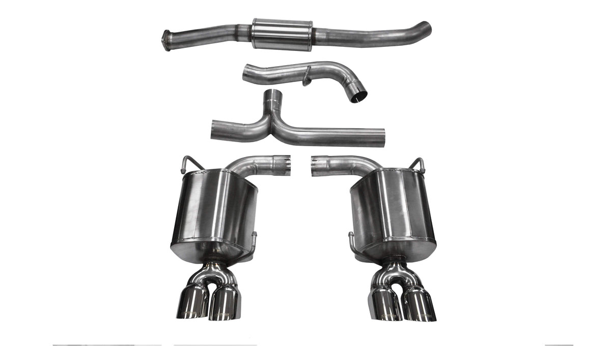 CORSA Sport 3.0 in Cat-Back 3.5 in Twin Tips for 2011-2014 Subaru Impreza STI 2.5L Turbo - Sedan Manual (14863)