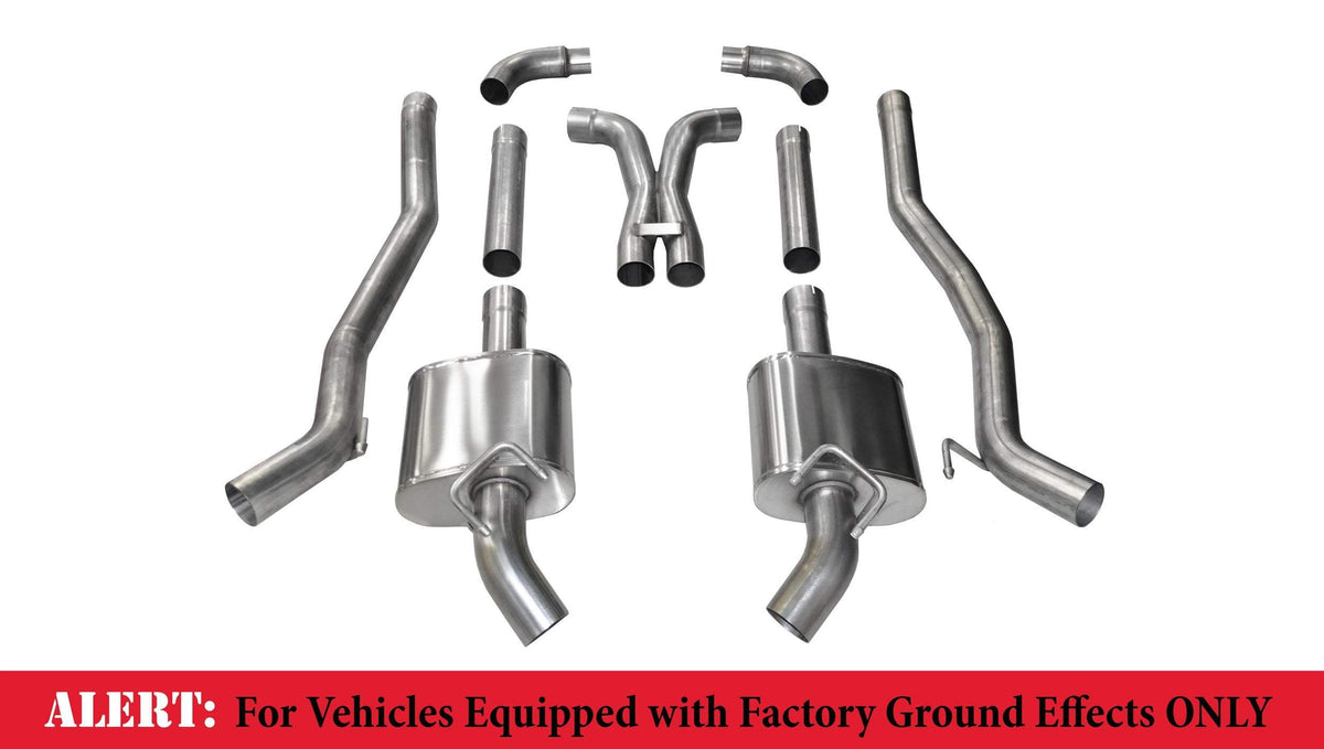CORSA Xtreme Cat-Back No Tips for 2010-2013 Chevrolet Camaro SS 6.2L V8 - Coupe - Manual Transmission with Factory Ground Effects (14976)