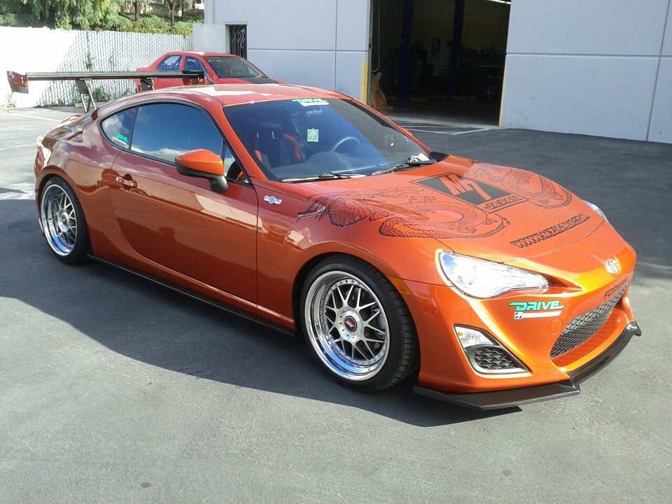 GT-250 Carbon Fiber Adjustable Wing w. 11" Pedestals Set - 2013-2021 Scion FRS / Toyota GT86/ Subaru BRZ