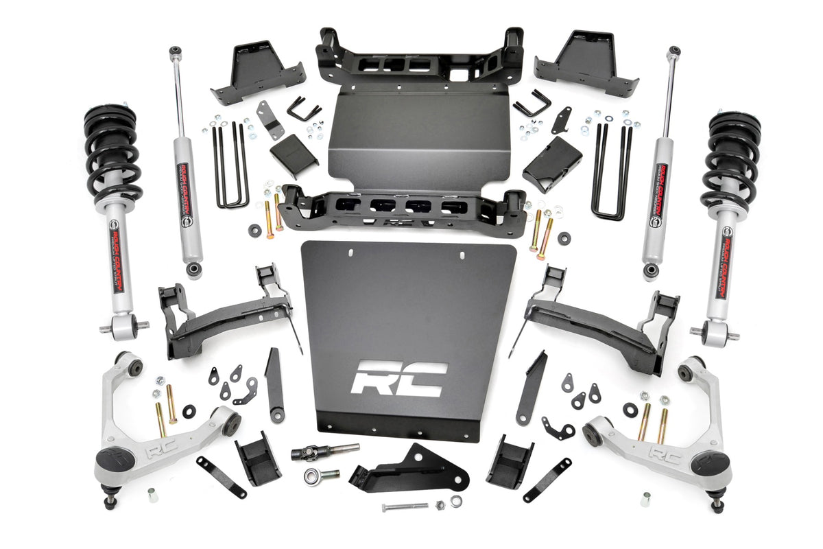 Rough Country 7 Inch Stamped Steel LCA Lift Kit | Forged UCA | Bracket | Chevy/GMC 1500 (16-18)