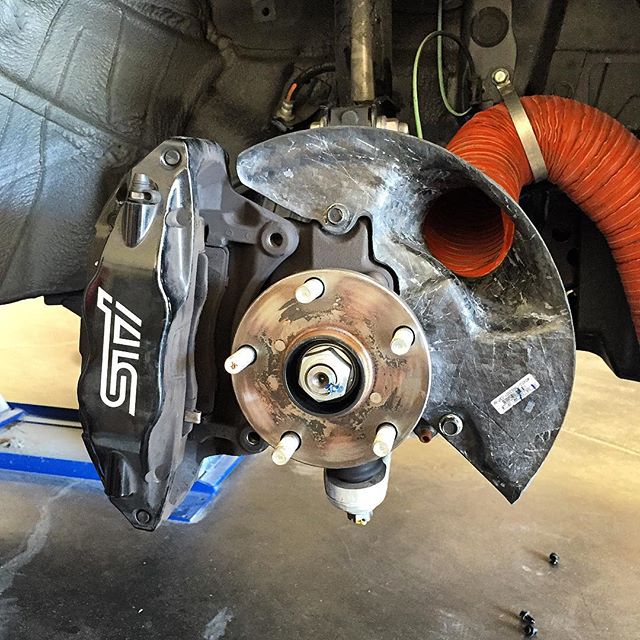 Carbon Fiber Brake Rotor Backing Plate W/Hose- Subaru STI 2008-2014
