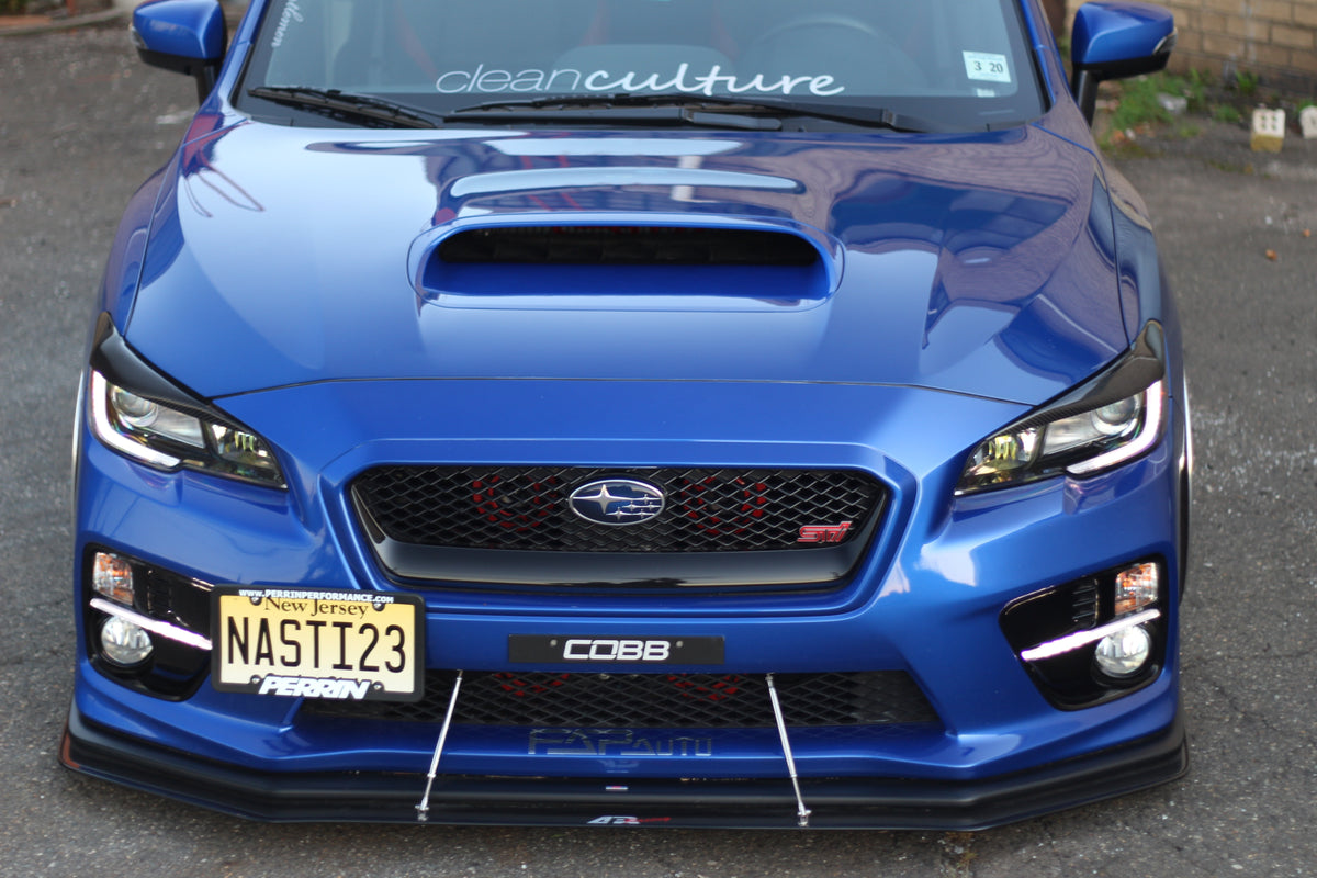 Carbon Fiber Wind Splitter w/ Rods-Subaru WRX/STI 2015-2017 (OEM Lip)