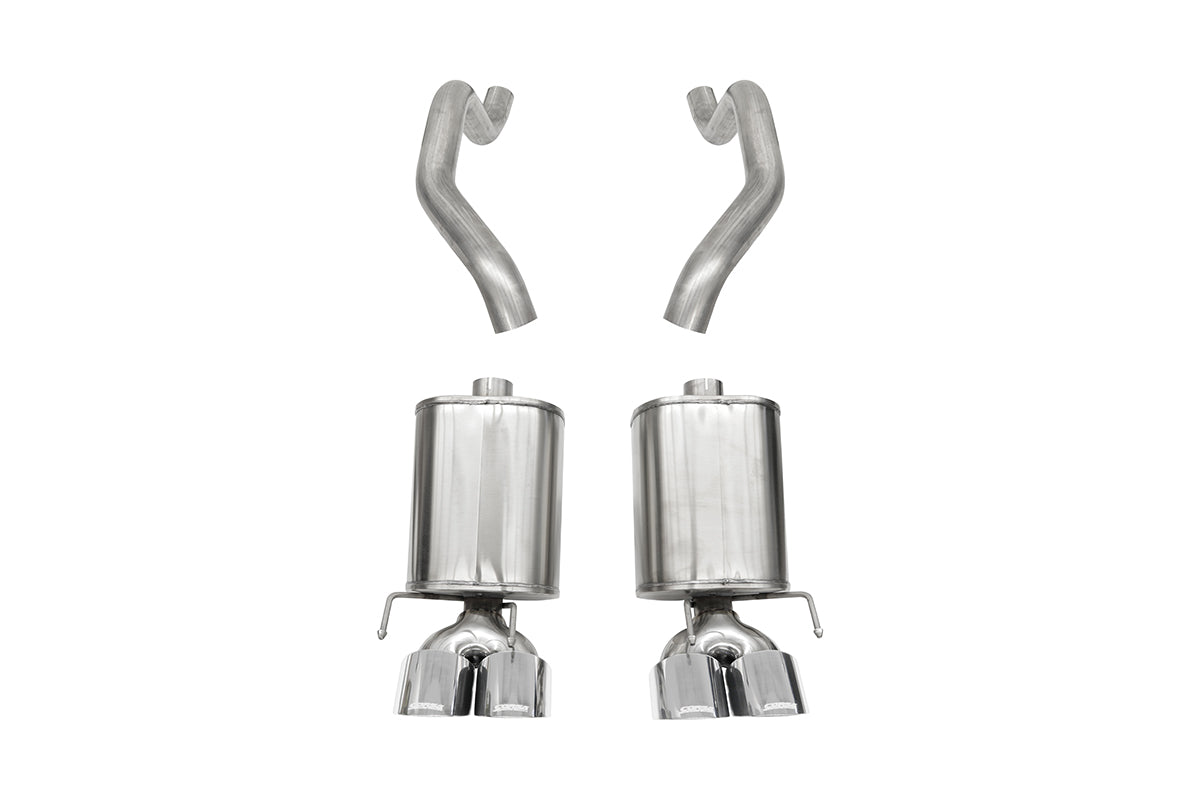 CORSA Xtreme, Sport 2.5 in Axle-Back 4.5 in Twin Tips for 2008 Chevrolet Corvette C6 6.2L V8 - Manual Transmission (21010)