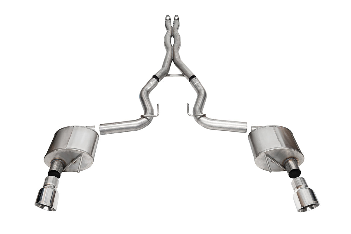 CORSA Xtreme, Sport 3.0 in Cat-Back 4.5 in Slash Tips for 2024 Ford Mustang GT 5.0L V8 - Fastback/Coupe (No Valves) (21250)