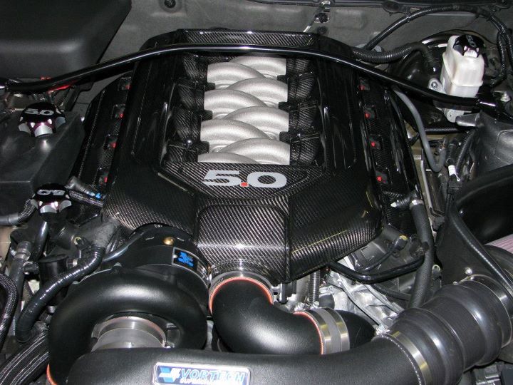 Carbon Fiber Engine Plenum Cover-Ford Mustang GT 5.0 2011-2014 (Manual Trans)
