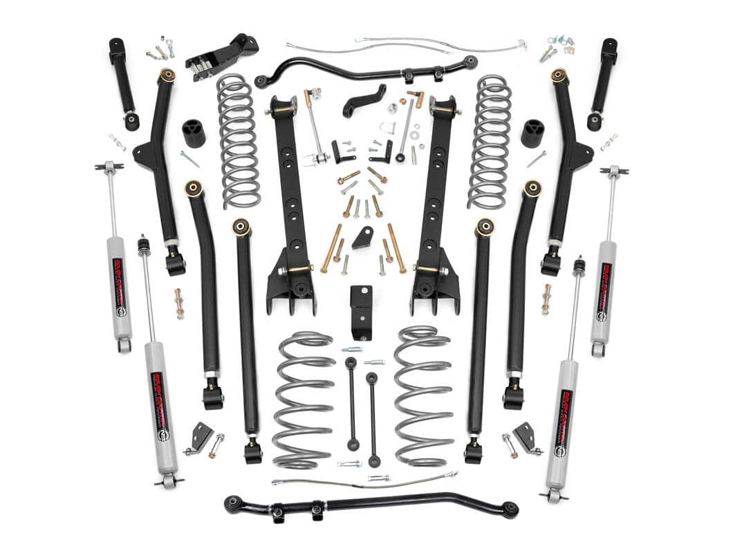 Rough Country 4 Inch Lift Kit | Long Arm | Jeep Wrangler TJ 4WD (1997-2006)
