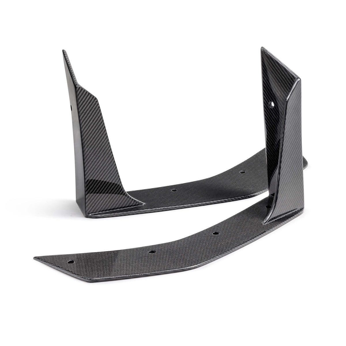 Anderson Composites Type-GT5 carbon fiber front splitter wickers for 2024-2026 Ford Mustang