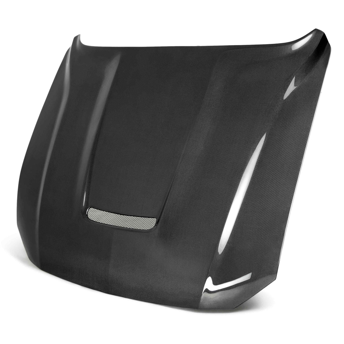 Anderson Composites Type-GR (GT350 Style) double sided carbon fiber hood for 2018-2023 Ford Mustang