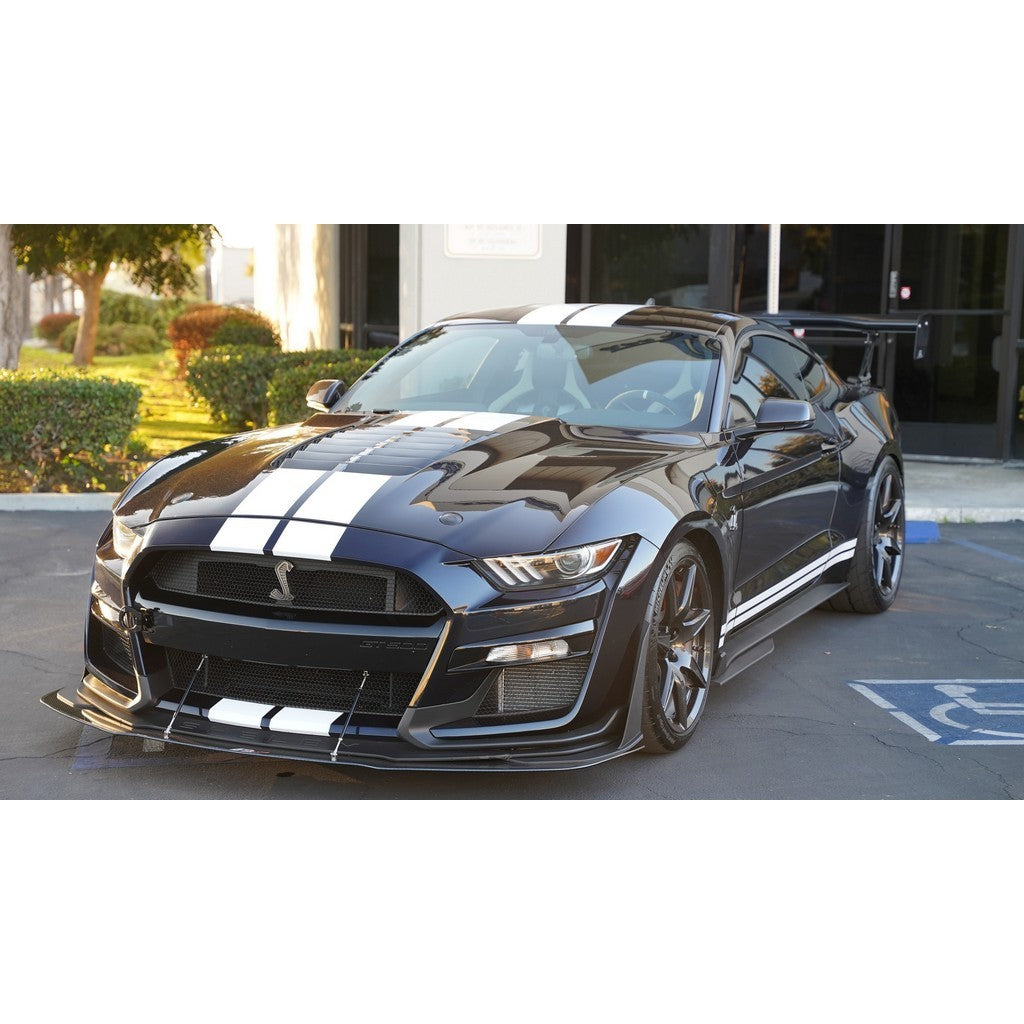 Carbon Fiber Front Wind Splitter w/ Rods - 2020-2023 Ford S550 Mustang Shelby GT500