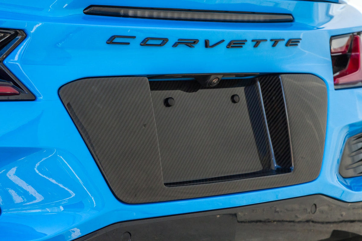 Carbon Fiber License Plate Backing - Chevrolet Corvette C8 Z06/E-Ray/Zr1/Grand sport