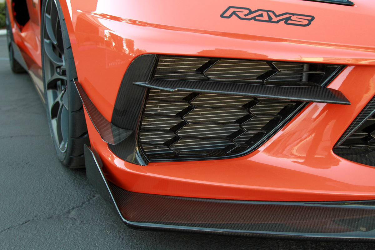Carbon Fiber Front Bumper Side Bezels-Chevrolet Corvette C8