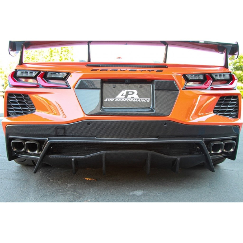 Carbon Fiber License Plate Backing-Chevrolet C8 Corvette Stingray