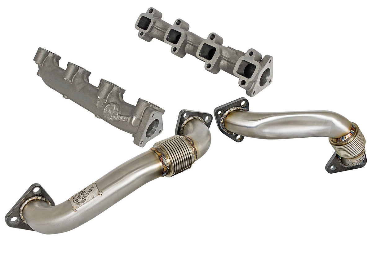 aFe Power BladeRunner Exhaust Manifold & Up-Pipes Combo — GM Diesel Trucks 01-04 V8-6.6L (td) LB7 — 48-34009-PK