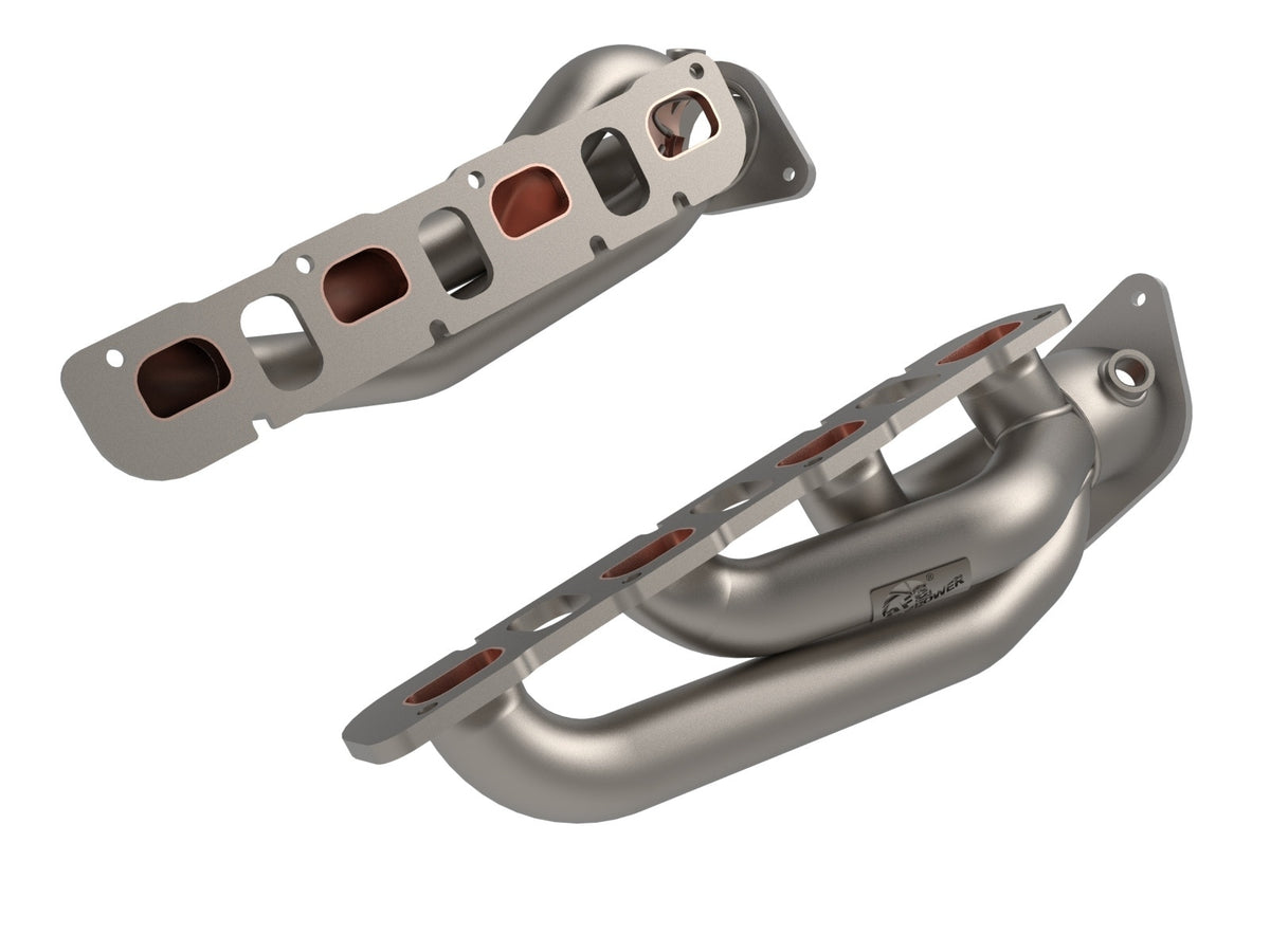 aFe Power Twisted Steel Stainless Steel Short Tube Header w/ Titanium Ceramic Coating — Jeep Wrangler 392 21-26 V8-6.4L — 48-38031-T