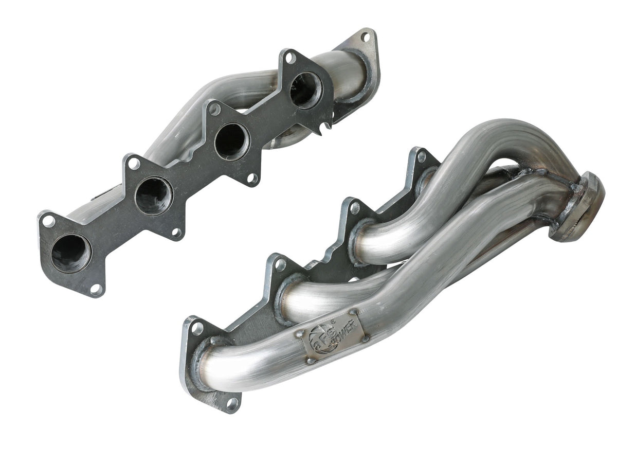 aFe Power Twisted Steel 409 Stainless Steel Short Tube Header — Ford F-150 04-10 V8-5.4L — 48-43032