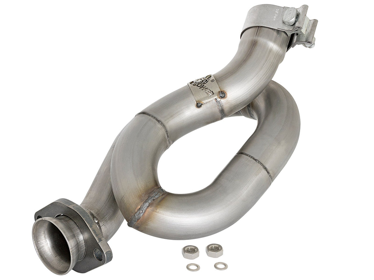 aFe Power Twisted Steel Loop Relocation Pipe 2" 409 Stainless Steel — Jeep Wrangler (JK) 12-18 V6-3.6L — 48-48021