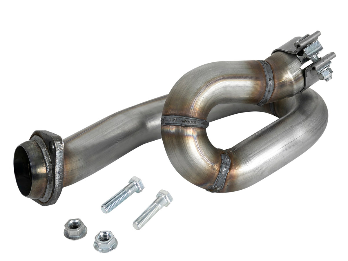 aFe Power Twisted Steel 2 IN 409 Stainless Steel Loop-Relocation Pipe — Jeep Wrangler (JL) 18-26/ Gladiator (JT) 20-26 V6-3.6L — 48-48027