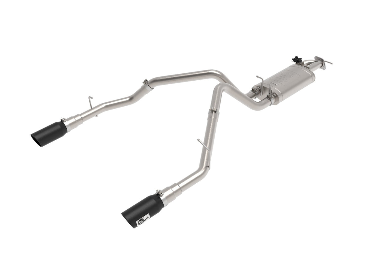 aFe Power Gemini XV 3 IN 304 Stainless Steel Cat-Back Exhaust System w/ Cut-Out Black — RAM 1500 19-22 V8-5.7L HEMI — 49-32081-B