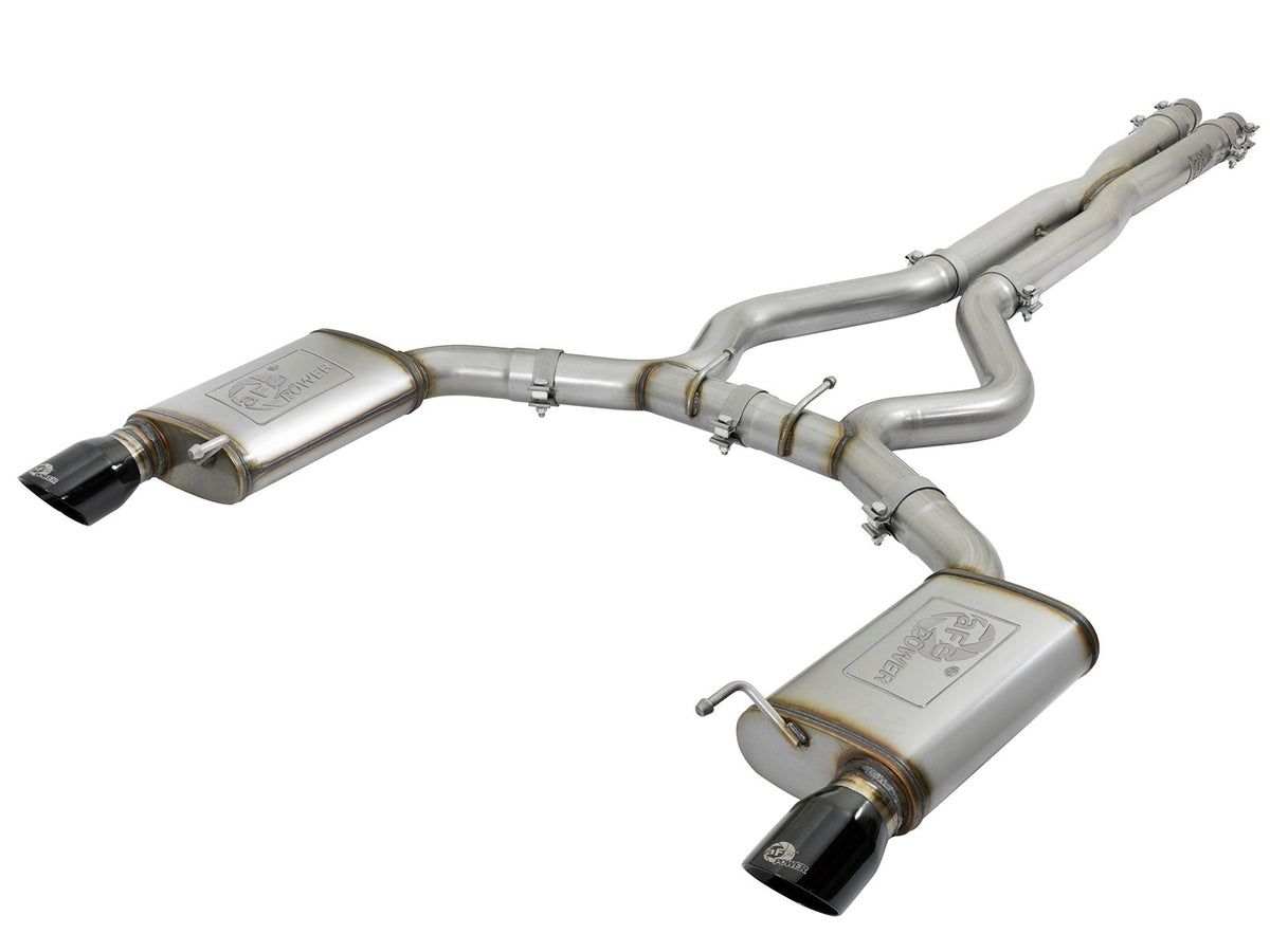 aFe Power MACH Force-Xp 3 IN 304 Stainless Steel Cat-Back Exhaust System — Ford Mustang GT 15-17 V8-5.0L/V6-3.7L — 49-33072-1B