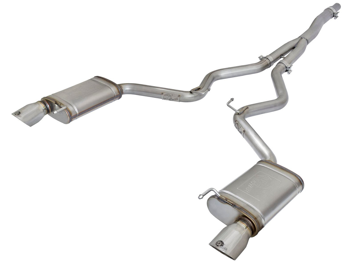 aFe Power MACH Force-Xp 3 IN to 2-1/2 IN 304 Stainless Steel Cat-Back Exhaust System — Ford Mustang 15-23 L4-2.3L (t) EcoBoost — 49-33084-P