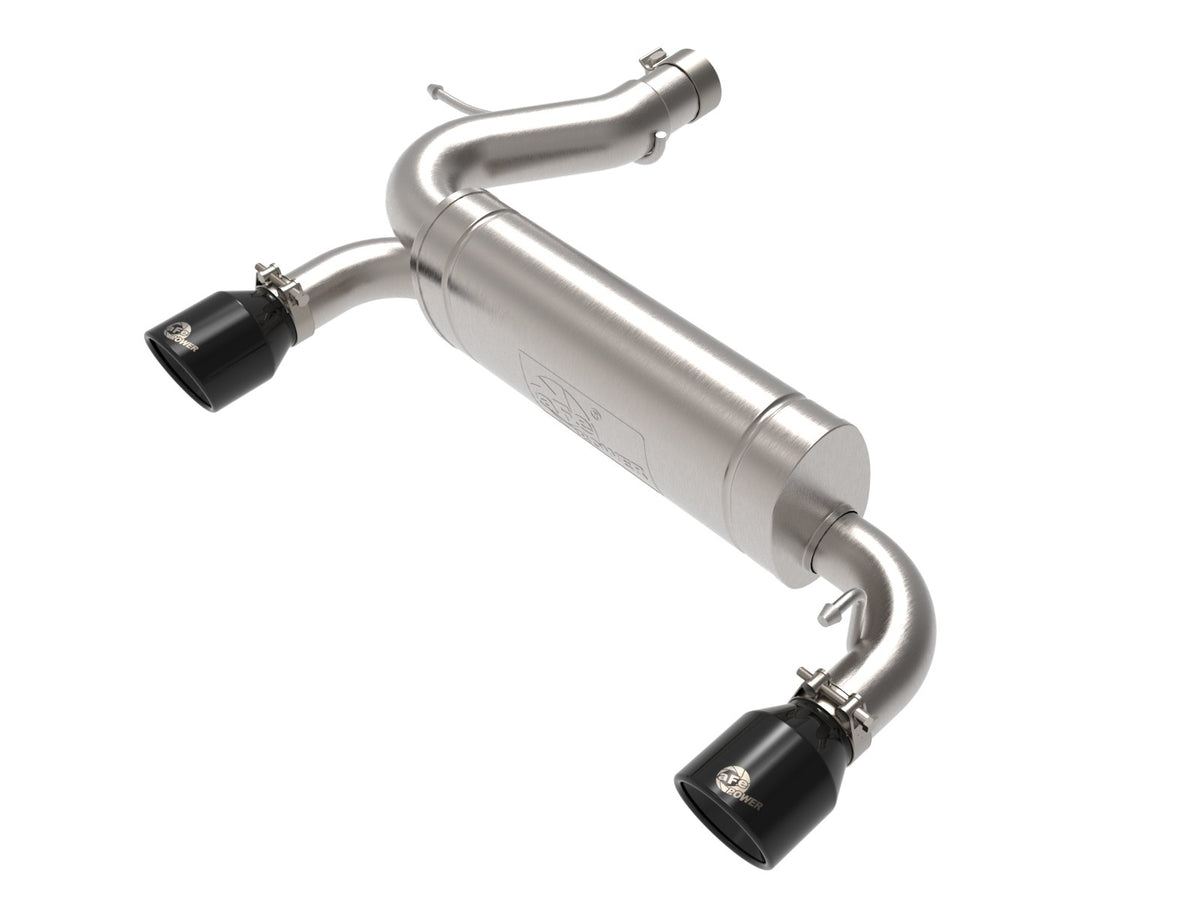 aFe Power Vulcan Series 3 IN to 2-1/2 IN 304 Stainless Steel Axle-Back Exhaust System w/ Black Tip — Ford Bronco 21-26 L4-2.3L (t)/V6-2.7L (tt) — 49-33137-B