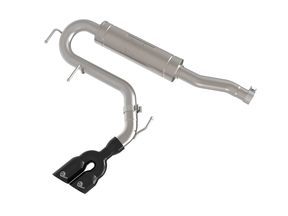 aFe Power Rebel Series 2-1/2 IN Stainless Steel Cat-Back Exhaust System w/ Black Tip — Ford Maverick 22-26 L4-2.5L FWD — 49-33155-B