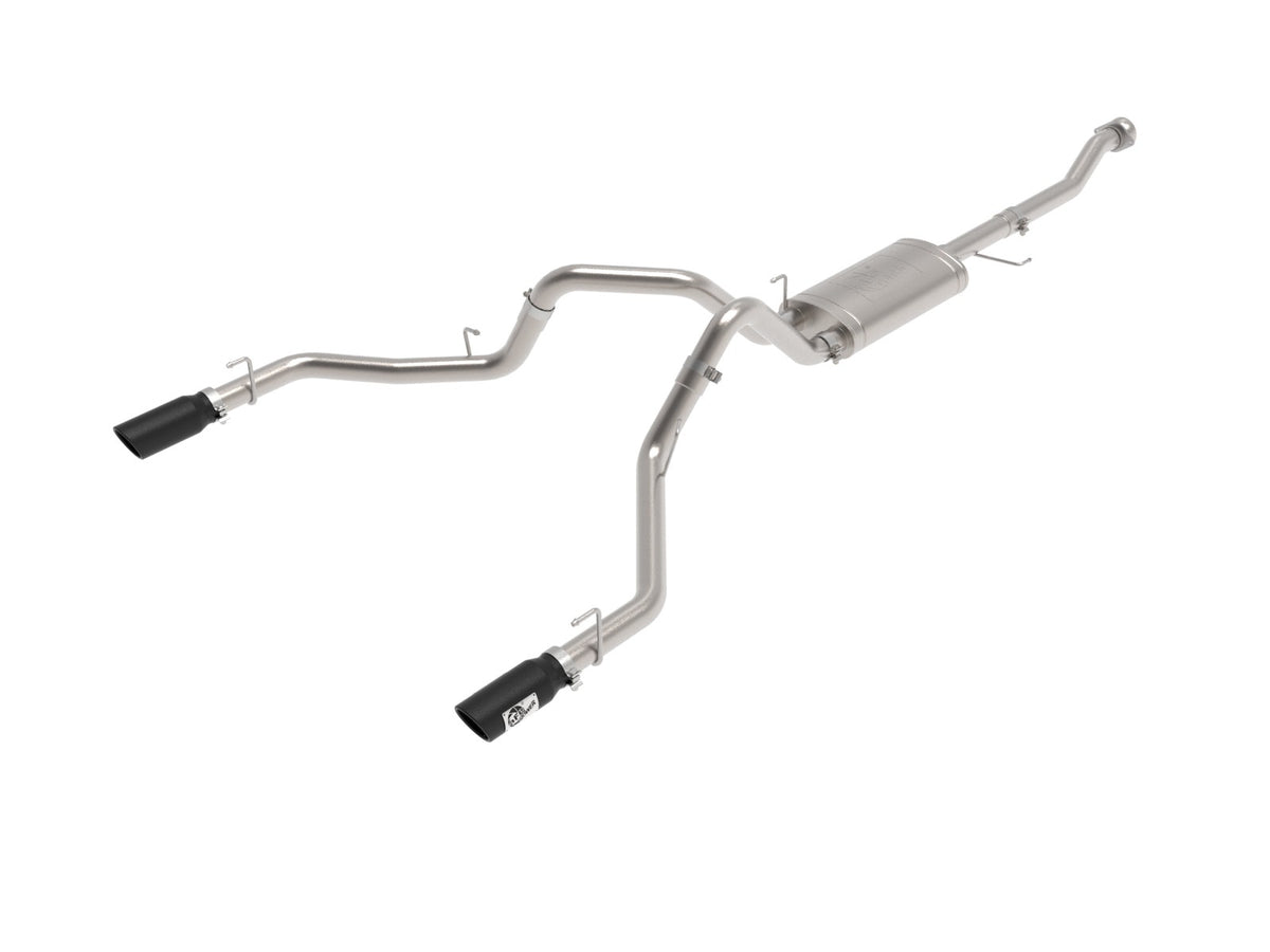 aFe Power Vulcan Series 3 IN 304 Stainless Steel Cat-Back Exhaust System w/ Black Tip — Ford F-150 Tremor 21-26 V6-3.5L (tt)/V8-5.0L — 49-33157-B