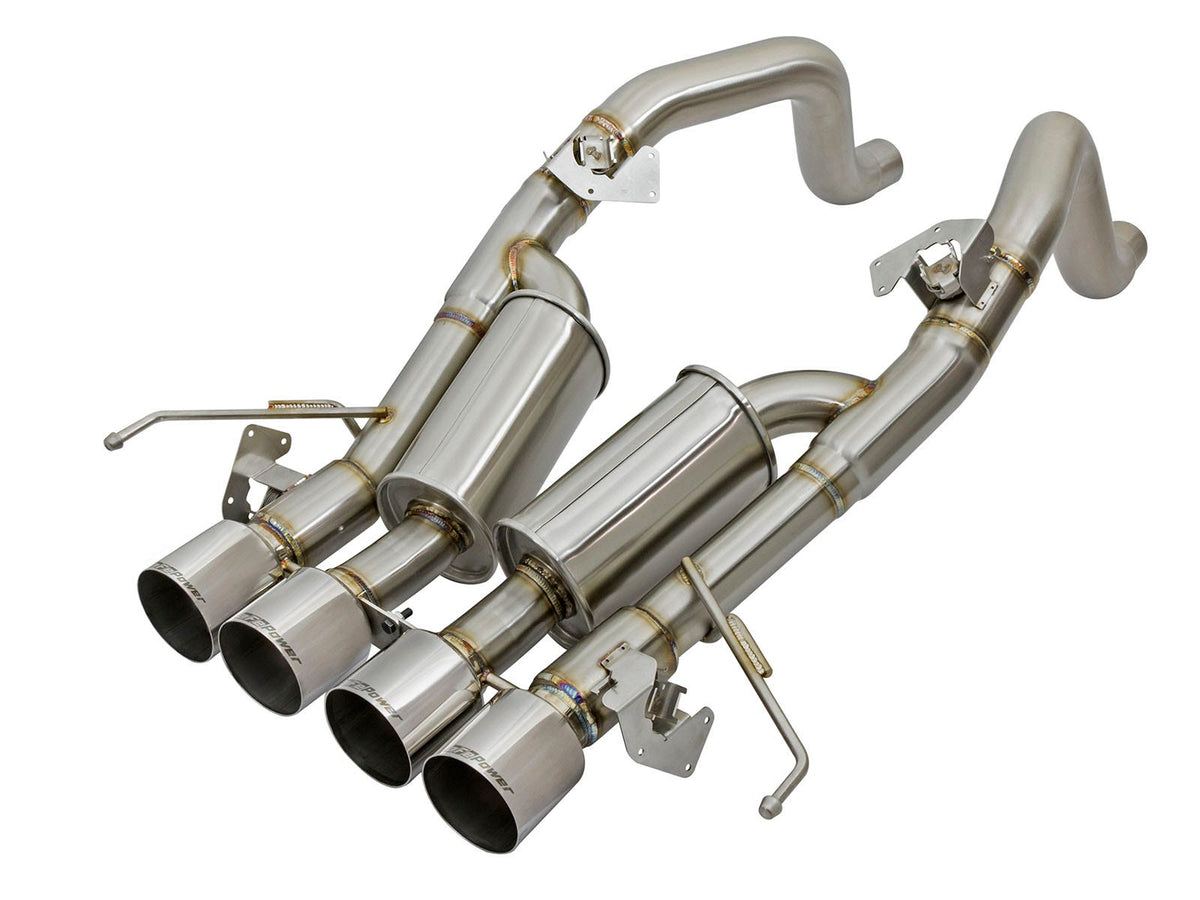 aFe Power MACH Force-Xp 3 IN to 2-1/2 IN 304 Stainless Steel Axle-Back Exhaust System — Chevrolet Corvette (C7) 14-19 V8-6.2L LT1 — 49-34056-P