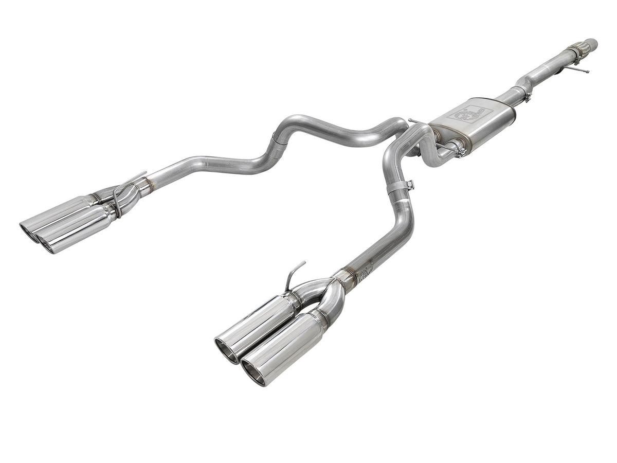 aFe Power Vulcan Series 304 Stainless Steel Cat-Back Exhaust System w/ Polished Tip — GM Silverado/Sierra 1500 19-26 V8-6.2L — 49-34102-P