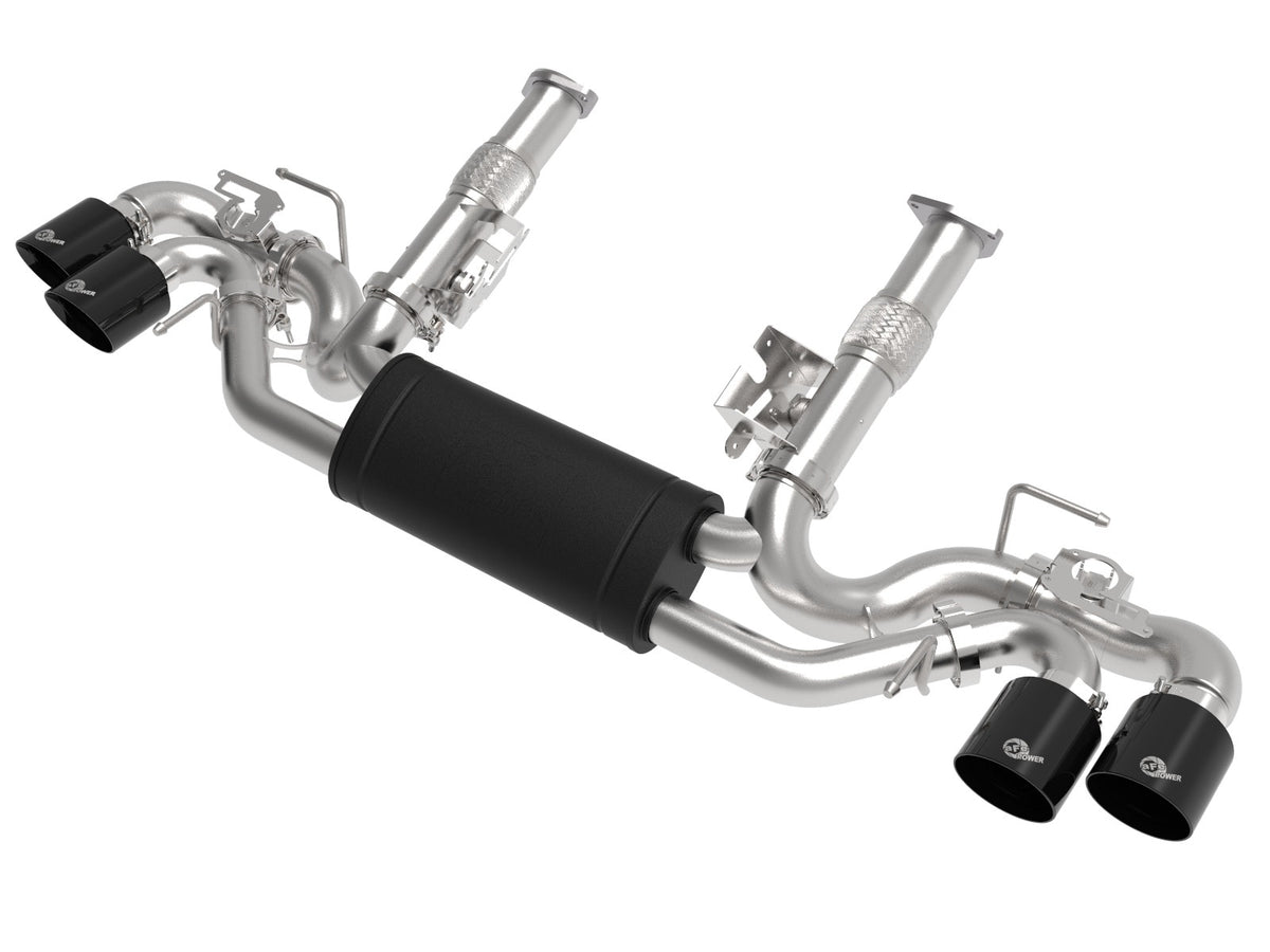 aFe Power MACH Force-Xp 304 Stainless Steel Cat-Back Exhaust w/ Muffler Black (w/ NPP) — Chevrolet Corvette (C8) 20-26 V8-6.2L — 49-34124-B