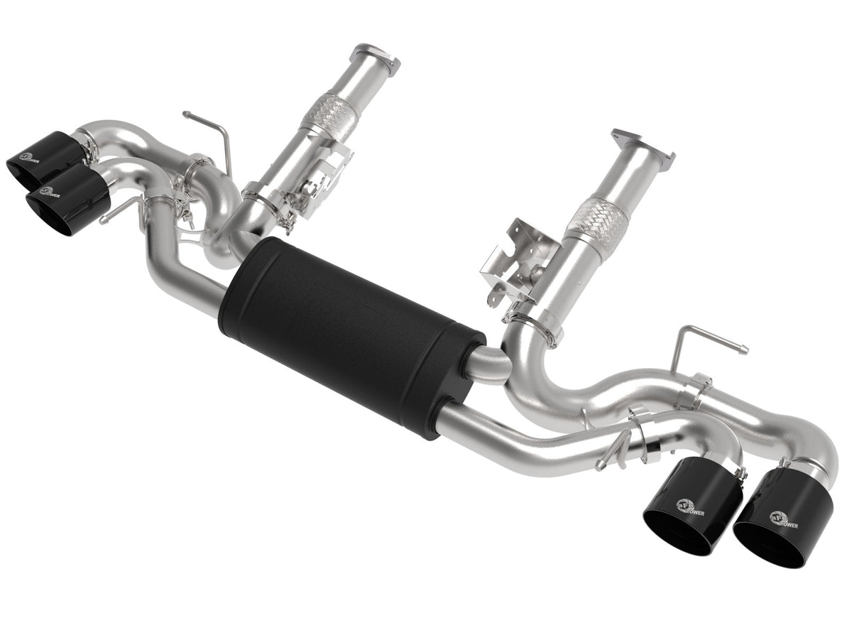 aFe Power MACH Force-Xp 304 Stainless Cat-Back Exhaust w/ Muffler Black (No NPP) — Chevrolet Corvette (C8) 20-26 V8-6.2L — 49-34127-B