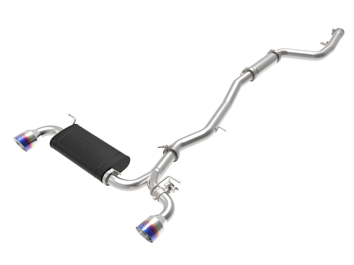 aFe Power Takeda 3 IN to 2-1/2 IN 304 Stainless Steel Cat-Back Exhaust System w/ Blue Flame Tip — Toyota GR Supra (A90) 20-26 L6-3.0L (t) — 49-36043-L