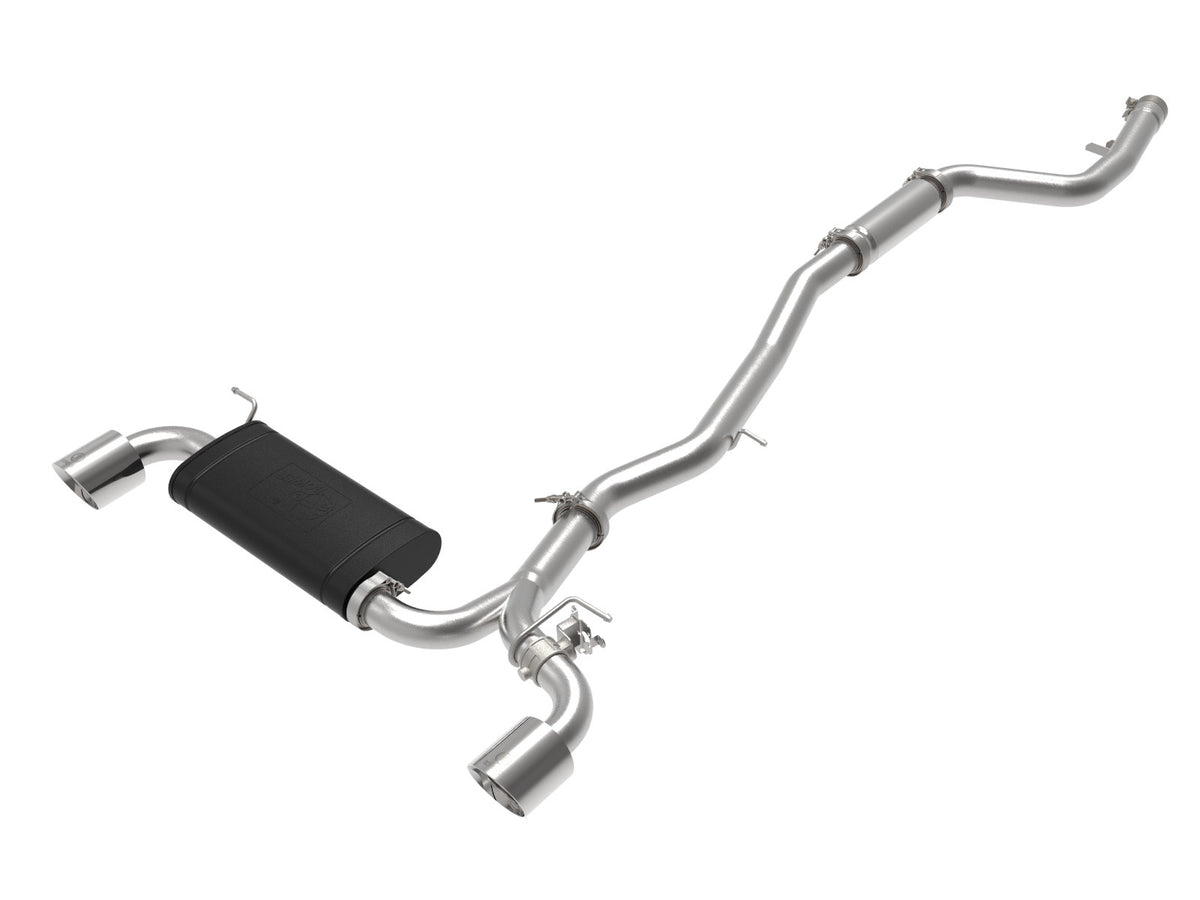 aFe Power Takeda 3 IN to 2-1/2 IN 304 Stainless Steel Cat-Back Exhaust System w/ Polished Tip — Toyota GR Supra (A90) 20-26 L6-3.0L (t) — 49-36043-P