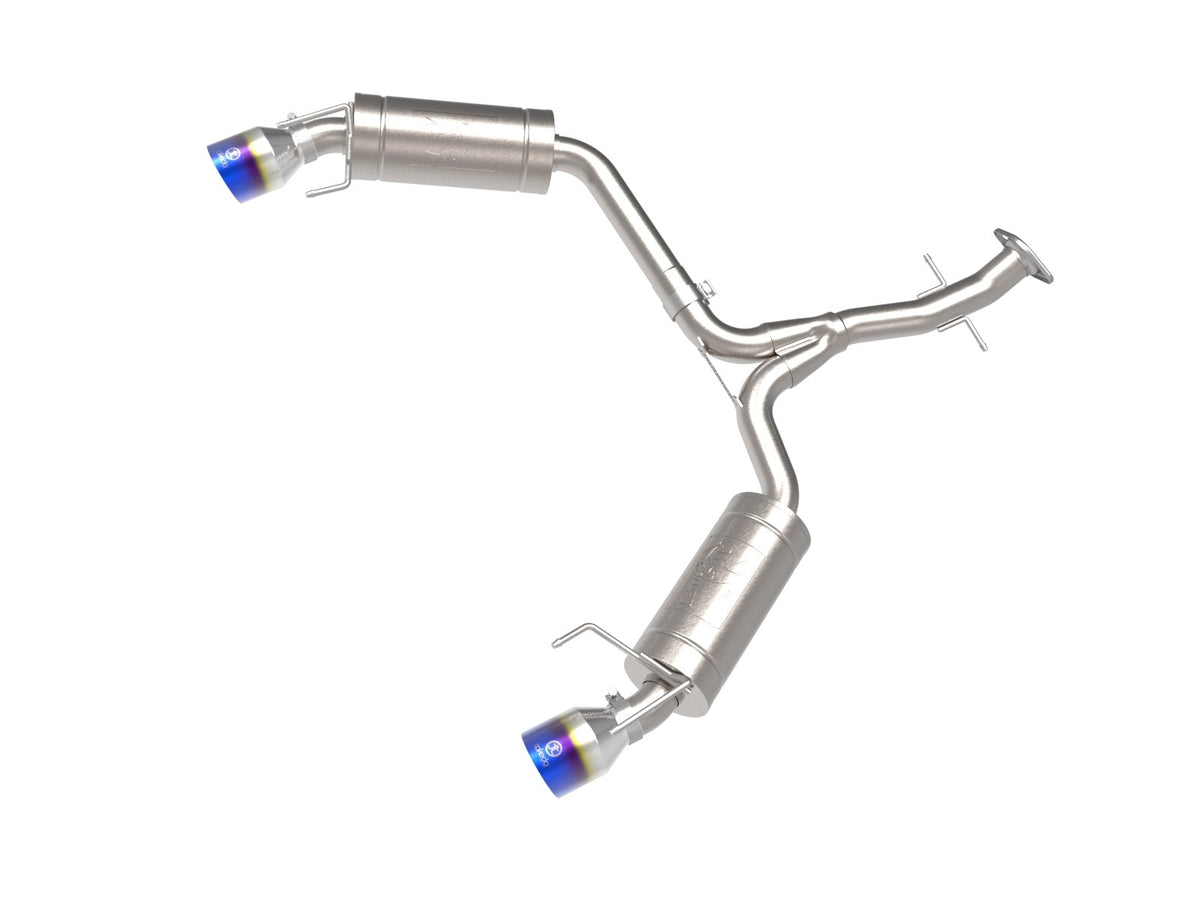 aFe Power Takeda 2-1/2 IN 304 Stainless Steel Axle-Back Exhaust System w/ Blue Flame Tip — Lexus IS250/IS350 06-13 V6-2.5L/3.5L — 49-36055-L