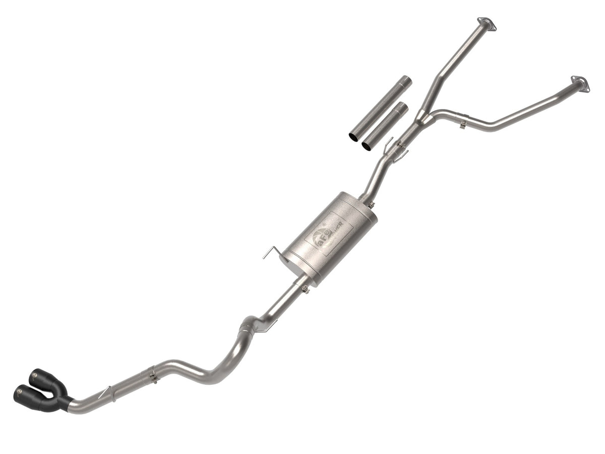 aFe Power Vulcan Series 2-1/2 IN to 3 IN 304 Stainless Steel Cat-Back Exhaust System w/ Black Tip — Toyota Tundra 22-26 V6-3.4L (tt) — 49-36061-B