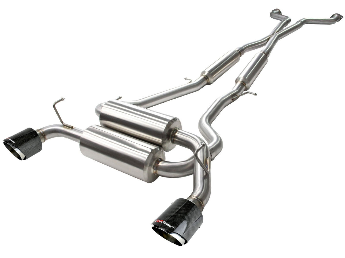 aFe Power Takeda 2-1/2 IN 304 Stainless Steel Cat-Back Exhaust System — Infiniti G37 08-13/Q60 14-15 V6-3.7L (VQ37VHR) — 49-36103-C