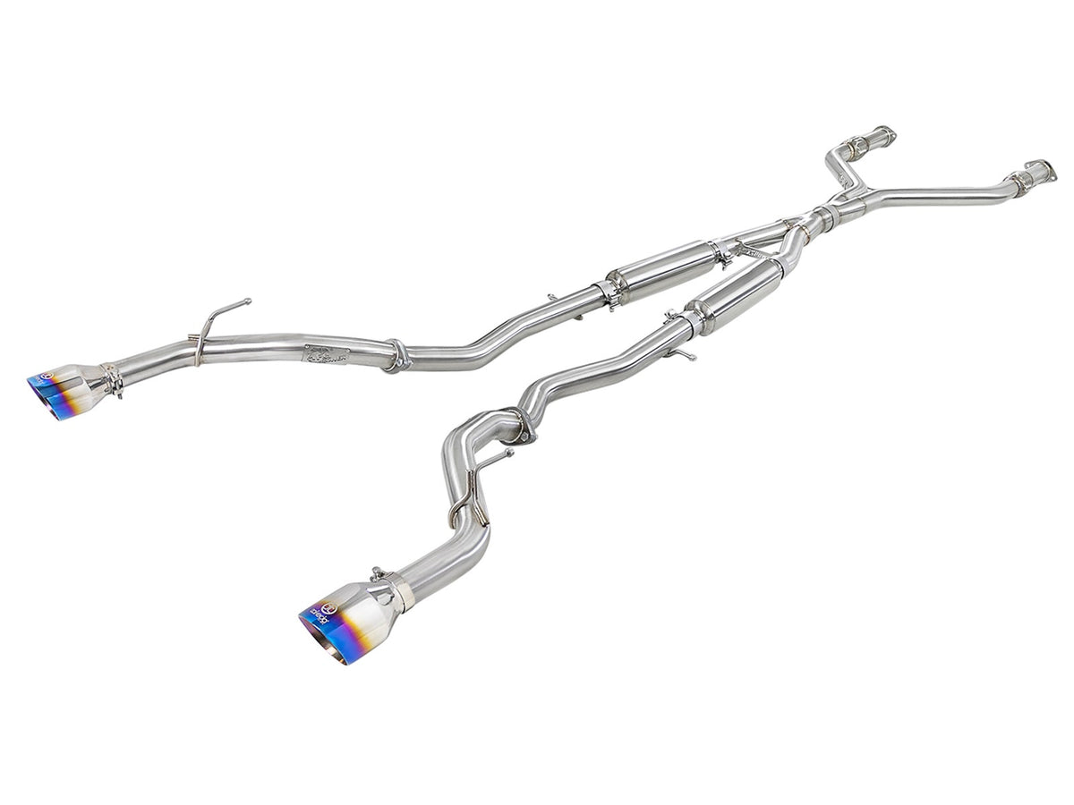 aFe Power Takeda 2-1/2 IN 304 Stainless Steel Cat-Back Exhaust System — Infiniti Q50 16-24 V6-3.0L (tt) — 49-36132NM-L