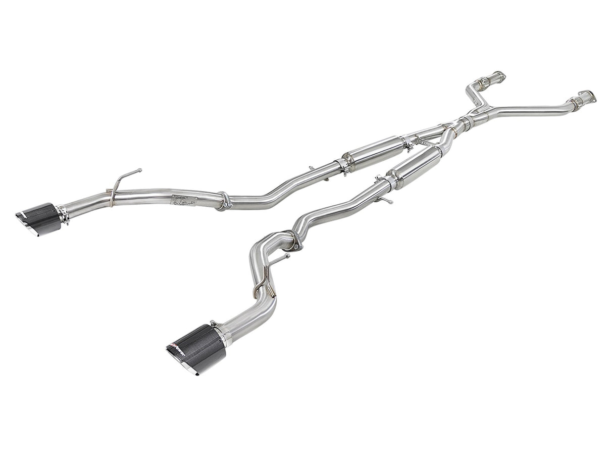 aFe Power Takeda 2-1/2 IN 304 Stainless Steel Cat-Back Exhaust System — Infiniti Q60 17-22 V6-3.0L (tt) — 49-36134NM-C