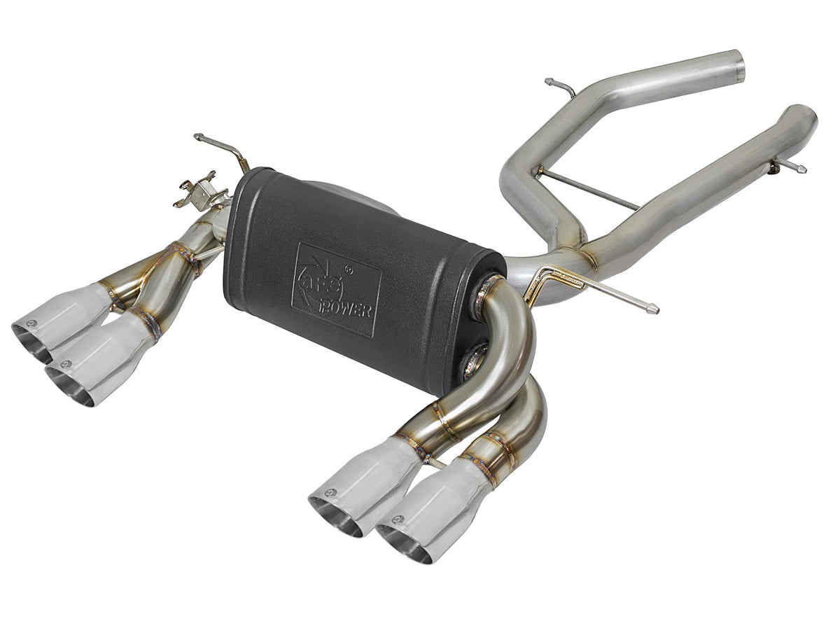aFe Power MACH Force-Xp 3 IN to 2-1/2 IN 304 Stainless Steel Axle-Back Exhaust System — BMW M3/M4 (F80/82/83) 15-20 L6-3.0L (tt) S55 — 49-36338-P