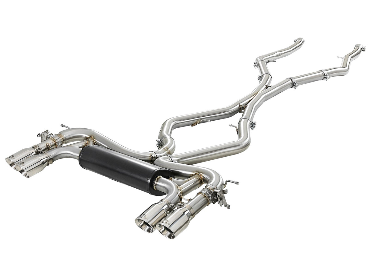 aFe Power MACH Force-Xp 3 IN 304 Stainless Steel Cat-Back Exhaust System — BMW X5 M (F85) / X6 M (F86) 15-19 V8-4.4L (tt) S63 — 49-36341-P