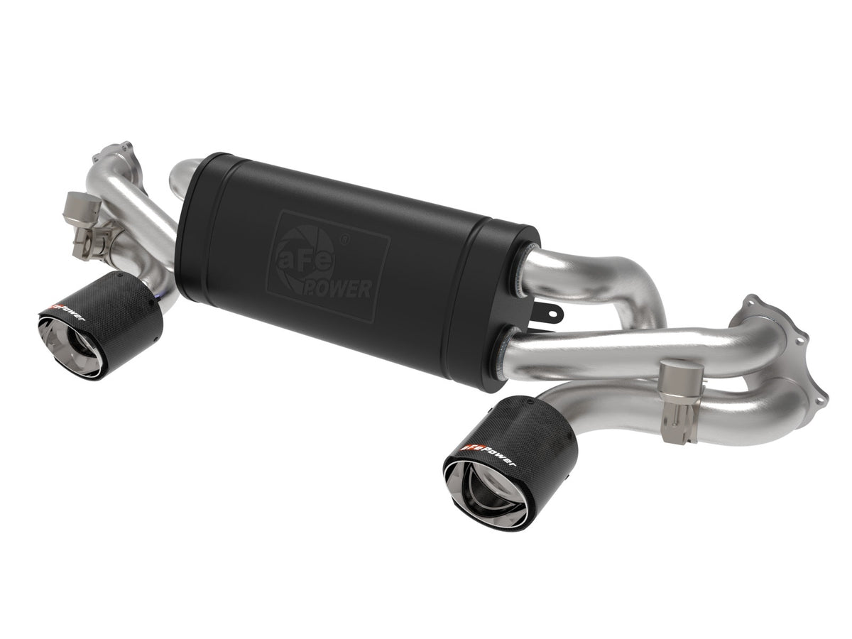 aFe Power MACH Force-Xp 2-1/4 IN to 2-1/2 IN 304 Stainless Steel Cat-Back Exhaust System — Porsche Cayman GT4 20-23 H6-4.0L — 49-36443-C