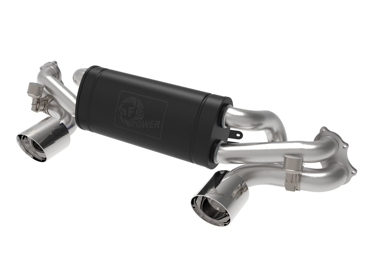 aFe Power MACH Force-Xp 2-1/4 IN to 2-1/2 IN 304 Stainless Steel Cat-Back Exhaust System — Porsche Cayman GT4 20-23 H6-4.0L — 49-36443-P