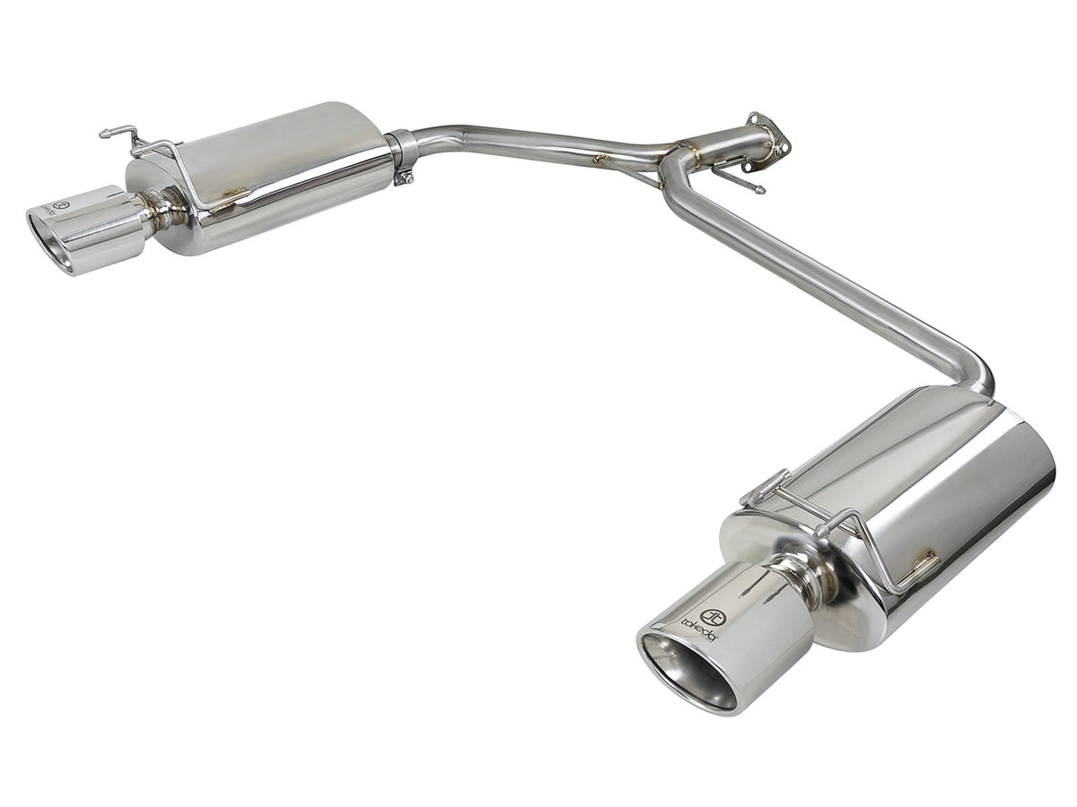 aFe Power Takeda 2-1/4 IN to 1-3/4 IN 304 Stainless Steel Axle-Back Exhaust System — Honda Accord Sport Sedan 13-16 L4-2.4L — 49-36604