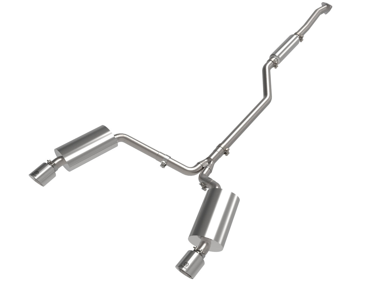 aFe Power Takeda 2-1/2 IN to 2-1/4 IN 304 Stainless Steel Cat-Back Exhaust System w/ Polished Tip — Acura TSX 09-14 L4-2.4L — 49-36629-P