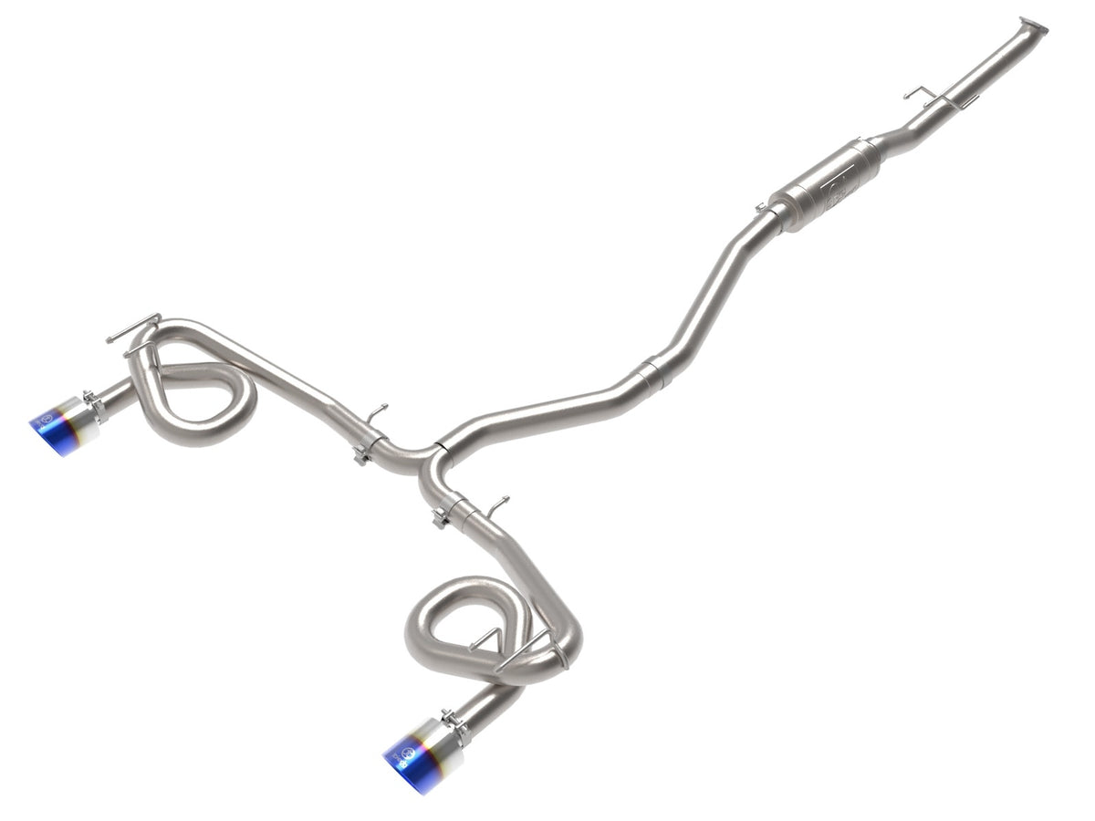 aFe Power Takeda 2-1/2 IN to 3 IN 304 Stainless Steel Cat-Back Exhaust System w/ Blue Flame Tip — Honda Civic Si 22-26 L4-1.5L (t) — 49-36630-L
