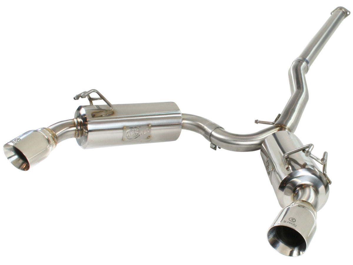 aFe Power Takeda 3 IN to 2-1/2 IN 304 Stainless Steel Cat-Back Exhaust Systems — Mitsubishi Lancer EVO X 08-15 L4-2.0L (t) — 49-36701