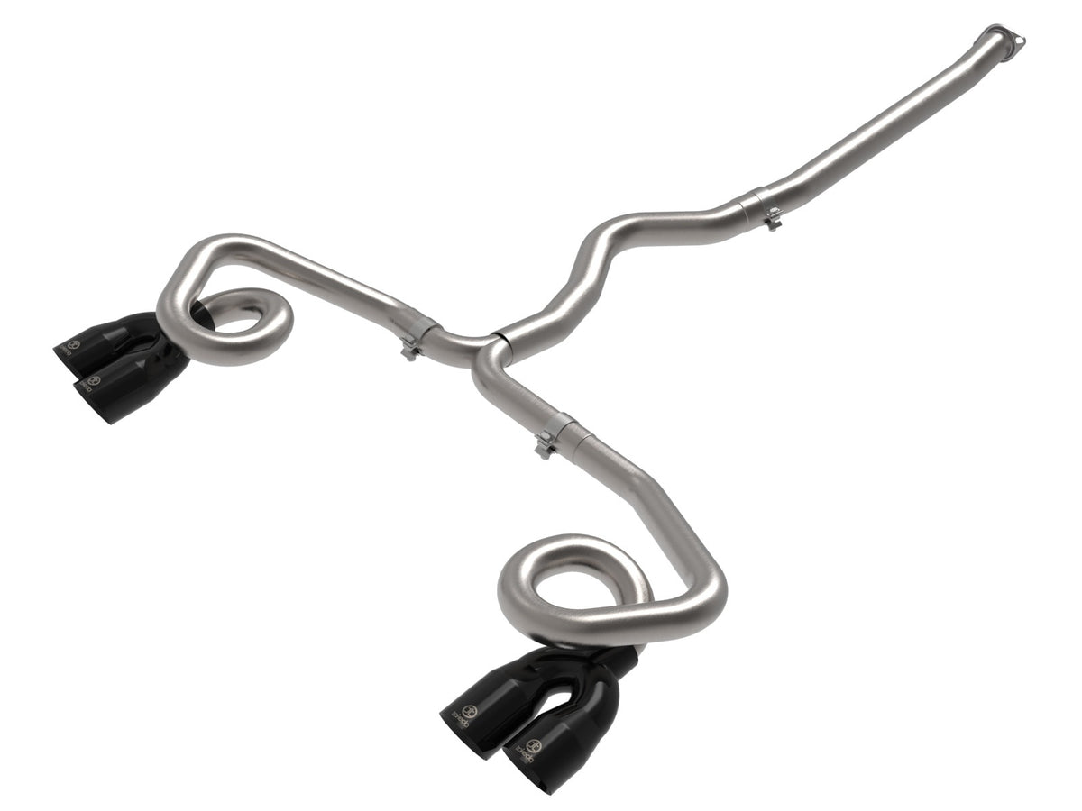 aFe Power Takeda 3 IN to 2-1/2 IN 304 Stainless Steel Cat-Back Exhaust System w/ Black Tip — Subaru WRX 22-26 H4-2.4L (t) — 49-36809-B
