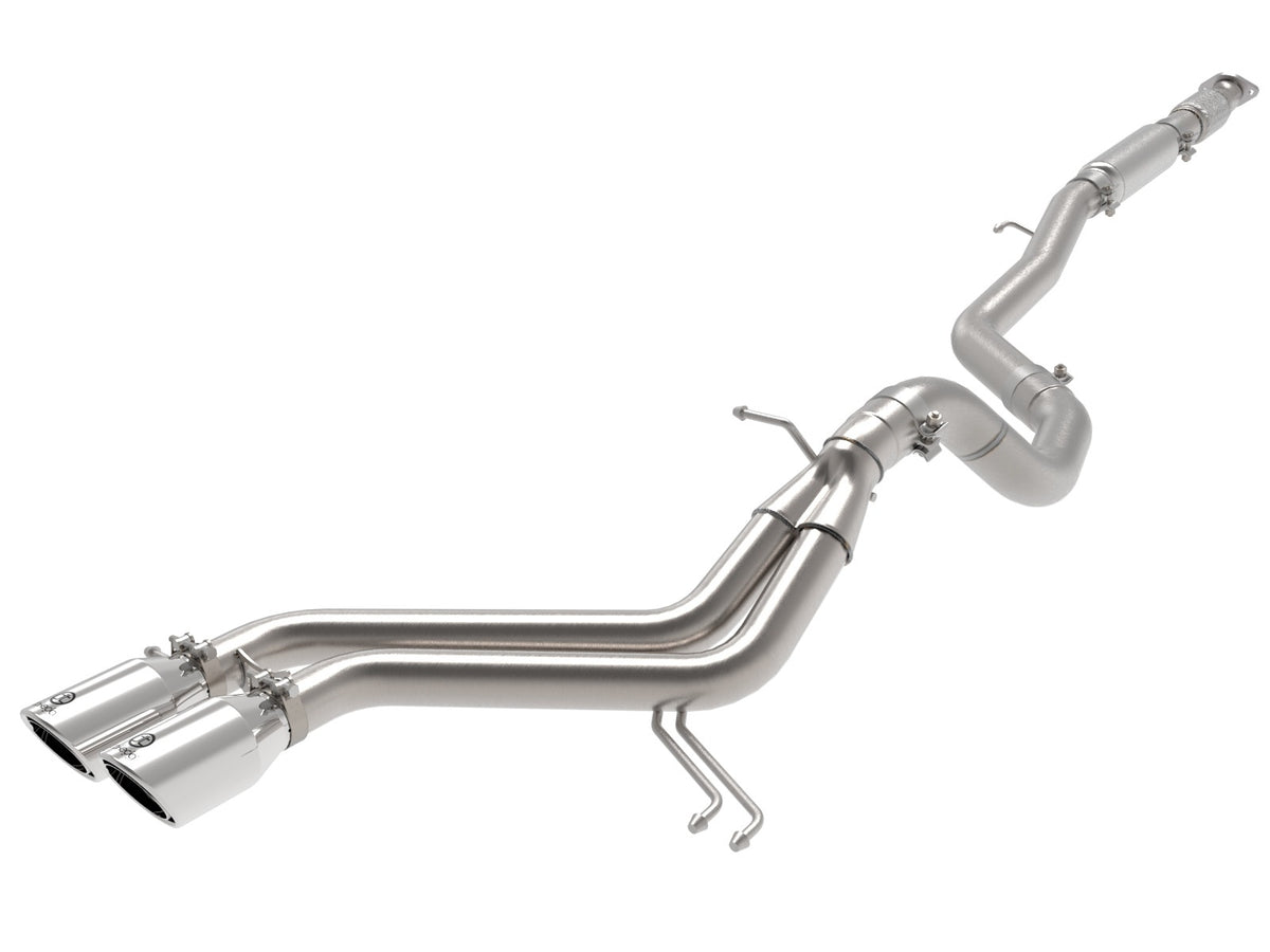 aFe Power Takeda 2-1/2 IN to 3 IN 304 Stainless Steel Cat-Back Exhaust System w/ Polished Tip — Hyundai Veloster 13-17 L4-1.6L (t) — 49-37018-P